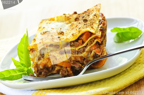 Image of Plate of lasagna