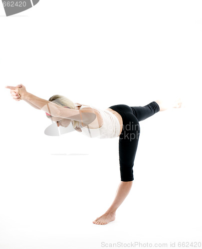 Image of balancing stick yoga pose