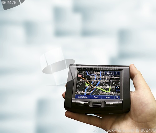 Image of Gps in a man hand.