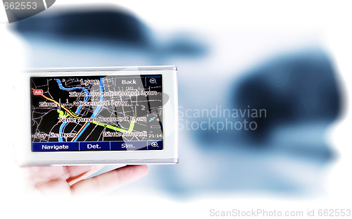 Image of Gps in a man hand.