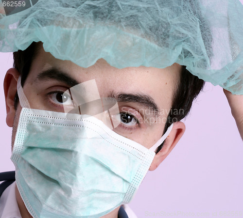 Image of Portrait of a young doctor with stethoscope.