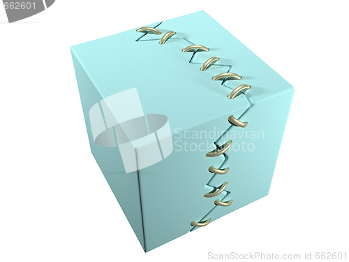 Image of Conceptual image of repairing of broken thing (cube)