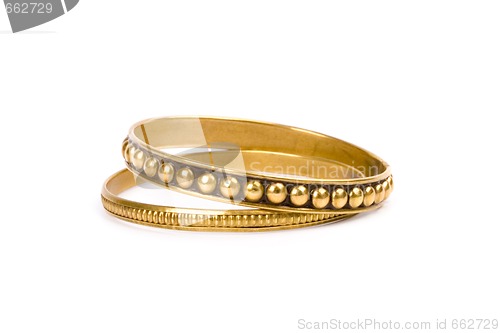 Image of two golden bracelets