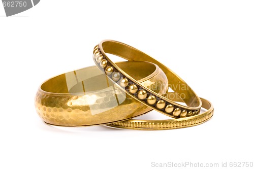 Image of three golden bracelets