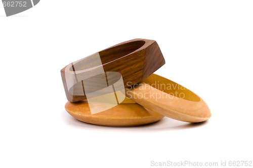 Image of three wooden bracelets