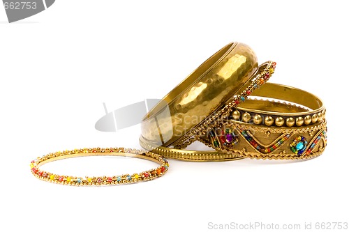Image of golden bracelets