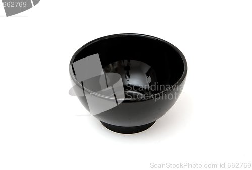 Image of Black porcelain bowl isolated