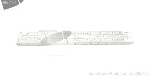 Image of Vintage slide rule mechanical calculator isolated