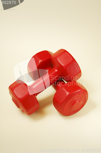 Image of Red dumbells