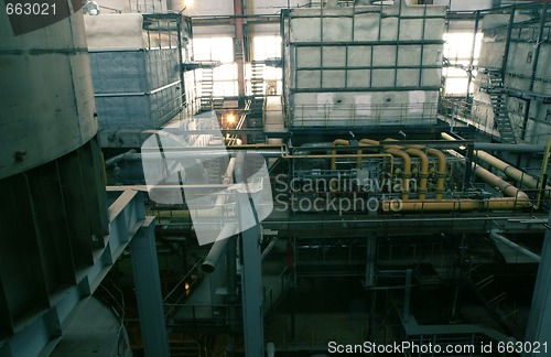 Image of water boilers at power plant        