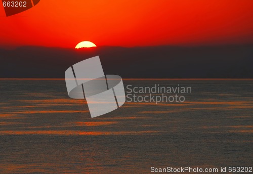 Image of Sunrise over sea