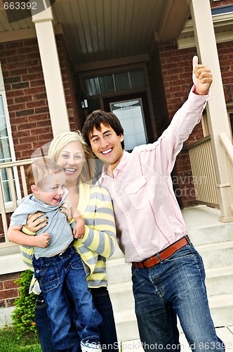 Image of Excited family at home