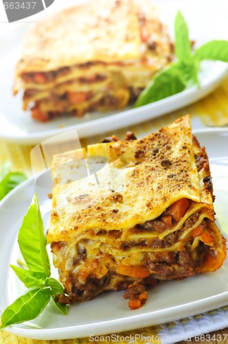 Image of Plates of lasagna