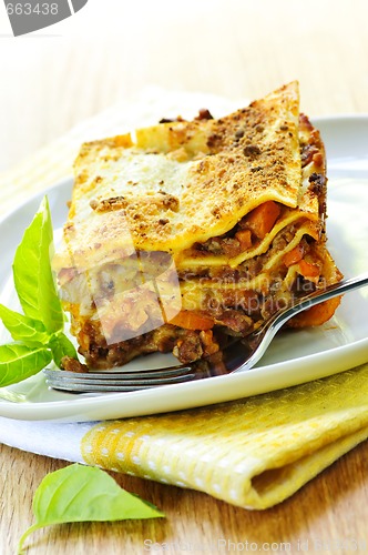 Image of Plate of lasagna