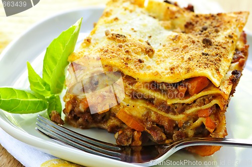 Image of Plate of lasagna