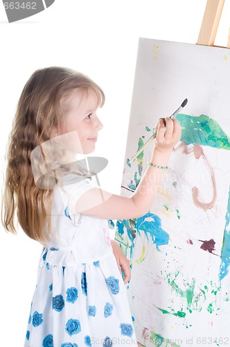 Image of Little girl painting