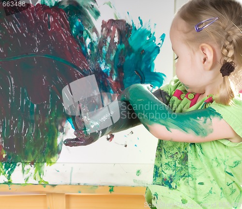 Image of A little girl in studio