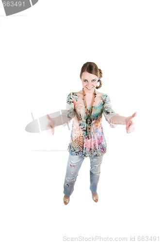 Image of Young woman in studio