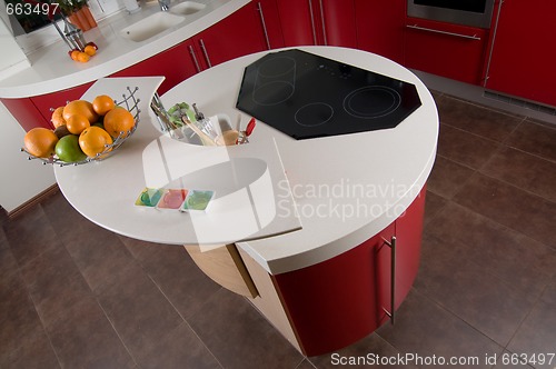 Image of Red modern kitchen