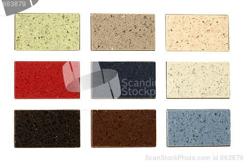 Image of Countertop samples over white