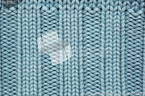 Image of Blue knitted textured background