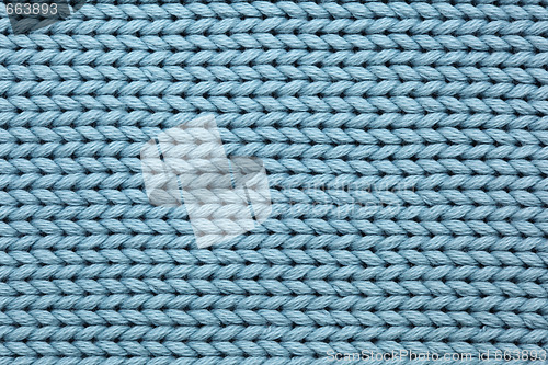 Image of Blue knitted textured background