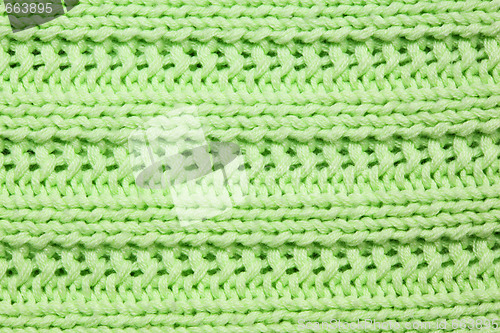 Image of Green knitted textured background