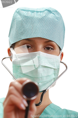 Image of Female doctor with stethoscope