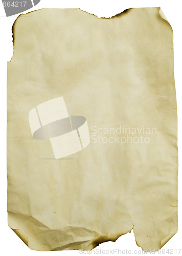Image of sheet of paper with burnt hole