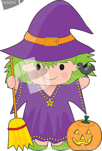 Image of Witch Kid Isolated