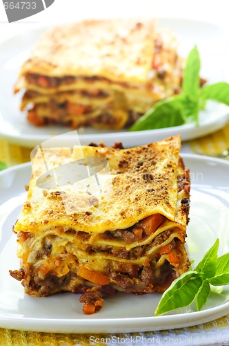 Image of Plates of lasagna