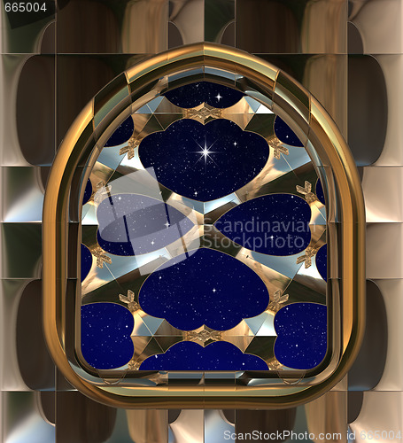 Image of window looking out to night sky with wishing star