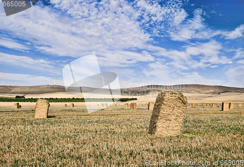 Image of haystacks countryside landscape