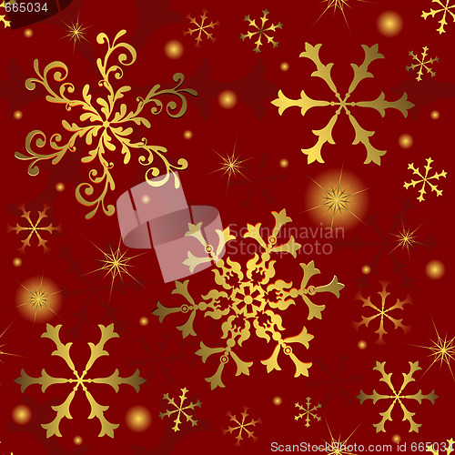 Image of Abstract red seamless  background  with snowflakes