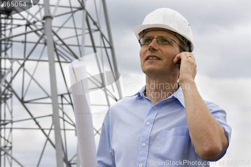 Image of Engineer with mobile phone