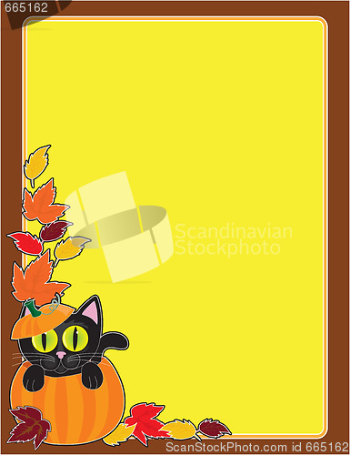 Image of Black Cat Pumpkin Border