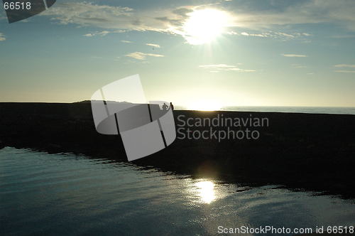 Image of Ølberg i sol nedgang