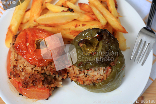 Image of stuffed veg from above