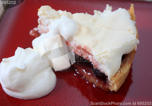 Image of Cherry meringue pie slice
