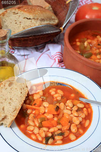 Image of Greek white bean soup vertical