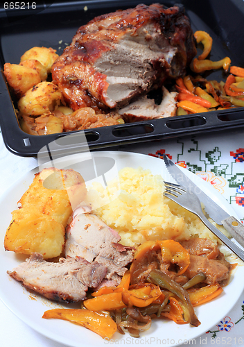 Image of Roast pork dinner with joint