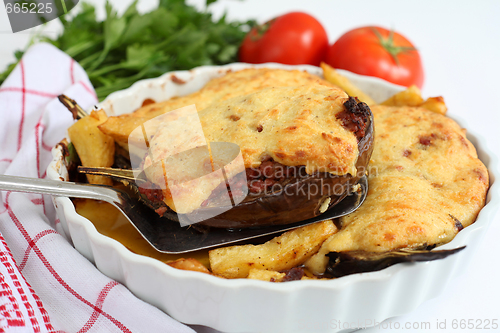 Image of Aubergines with meat and bechamel