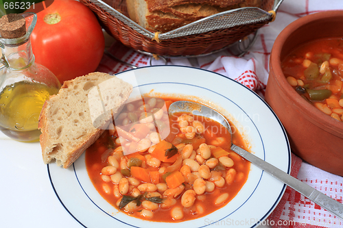 Image of Greek white bean soup horizontal