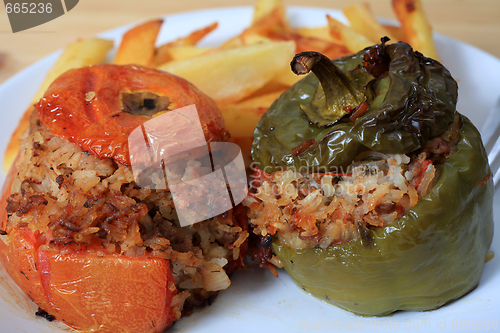 Image of stuffed veg horizontal closeup