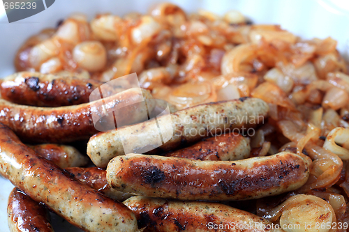 Image of Sausages and onions