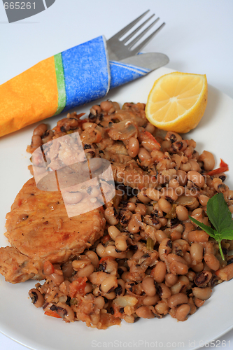 Image of Pork and beans meal vertical