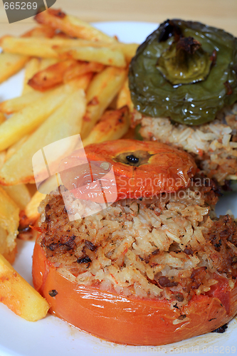 Image of Stuffed veg vertical closeup