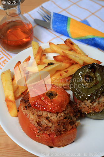 Image of Stuffed veg vertical table