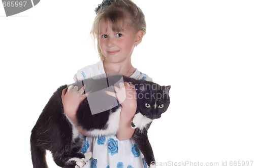 Image of Girl and cat
