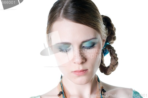 Image of Young woman in studio